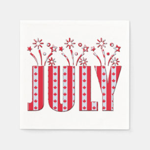 Serviette En Papier Feuille d'érable canadienne juillet Bonne fête du