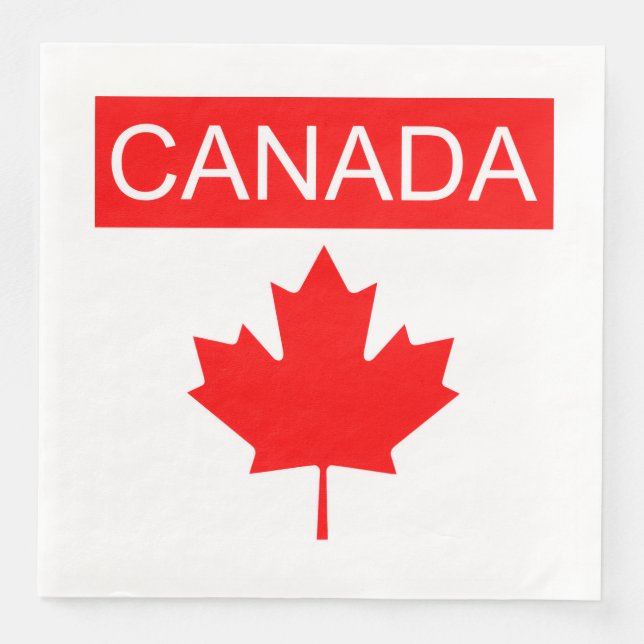 Serviette En Papier Feuille d'érable du Canada  (Devant)