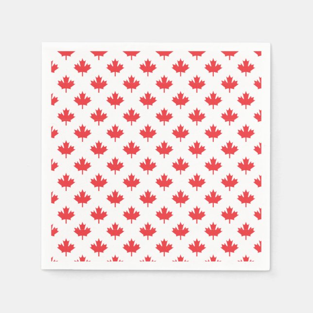 Serviette En Papier Feuille d'érable rouge (Devant)