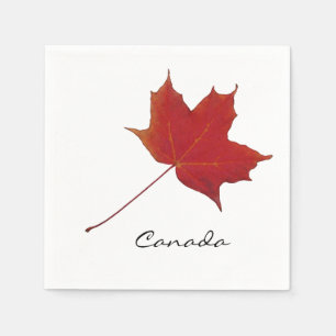 Serviette En Papier feuille d'érable rouge canadienne