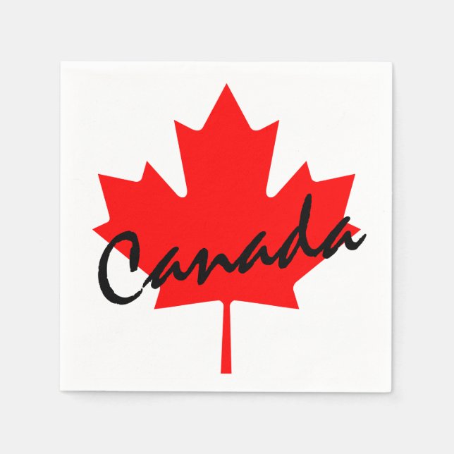 Serviette En Papier Feuille d'érable rouge du Canada (Devant)