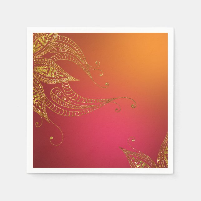 Serviette En Papier Feuille d'or Arabian (Devant)