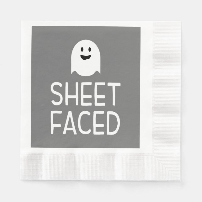 Serviette En Papier Feuille Face à drôle fête d'Halloween avec un joli (Devant)
