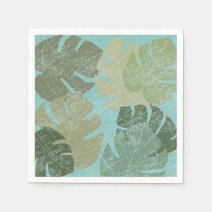 Serviette En Papier Feuille fané tropical