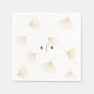 Serviette En Papier Feuille Ginkgo en chute Mariage Napkins