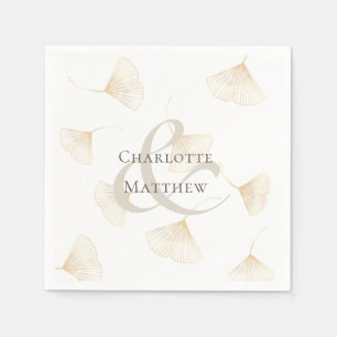 Serviette En Papier Feuille Ginkgo en chute Mariage Napkins