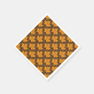 Serviette En Papier Feuille motif d'érable d'automne orange et brun
