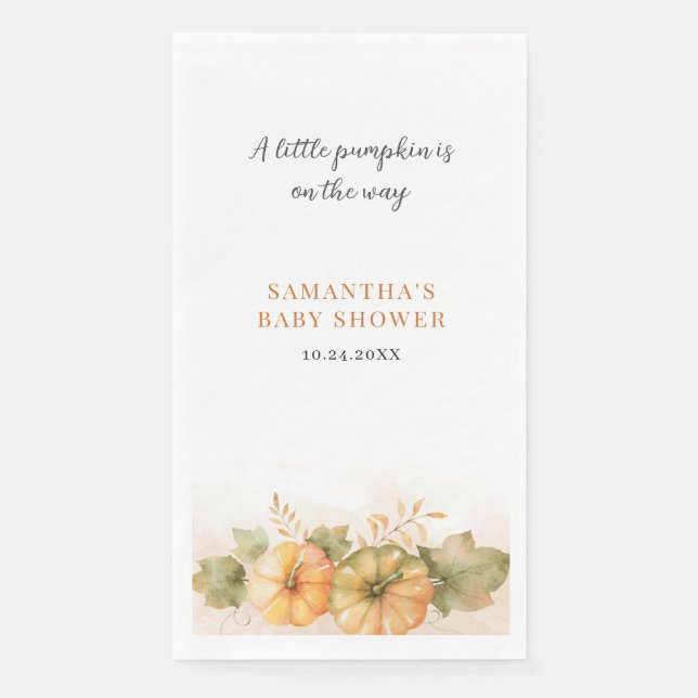 Serviette En Papier Feuille rouille Citrouille Automne Filles Baby sho (Devant)
