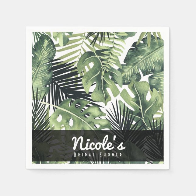 Serviette En Papier Feuille vert Botanique Tropical Plante Mariage (Devant)