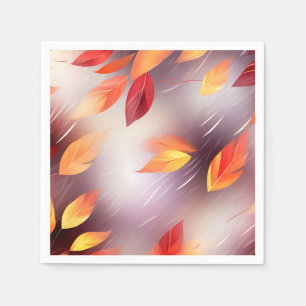 Serviette En Papier Feuilles Abstraites d'automne Botanique
