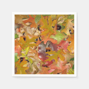 Serviette En Papier Feuilles automnales et Acorns