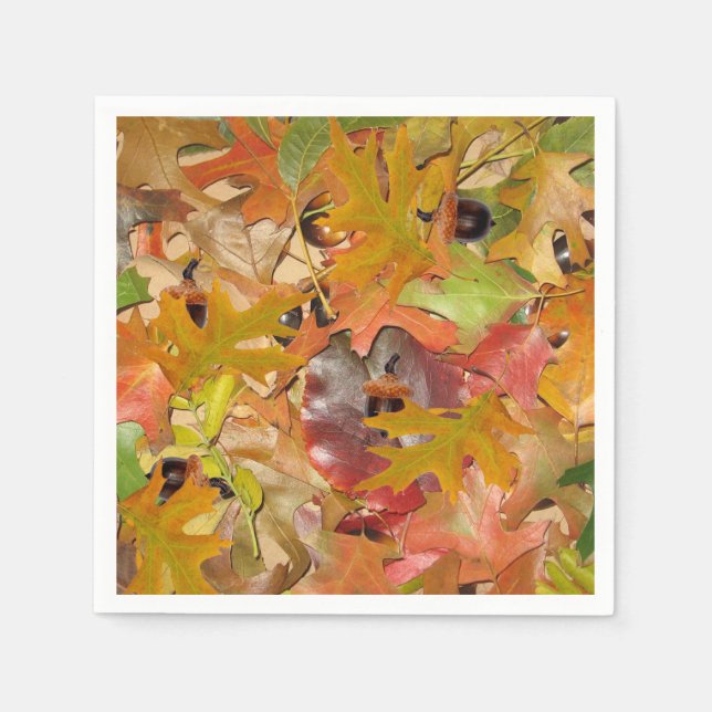 Serviette En Papier Feuilles automnales et Acorns (Devant)