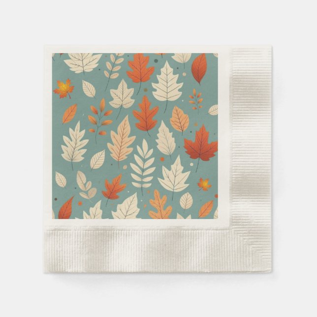 Serviette En Papier Feuilles automne/automne mignonnes (Devant)