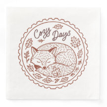 Feuilles Automne Papier Nature Napkin