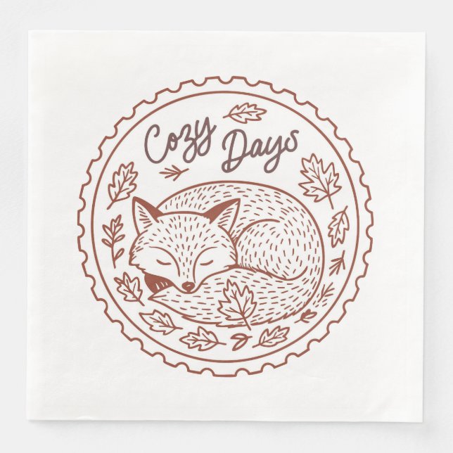 Serviette En Papier Feuilles Automne Papier Nature Napkin (Devant)