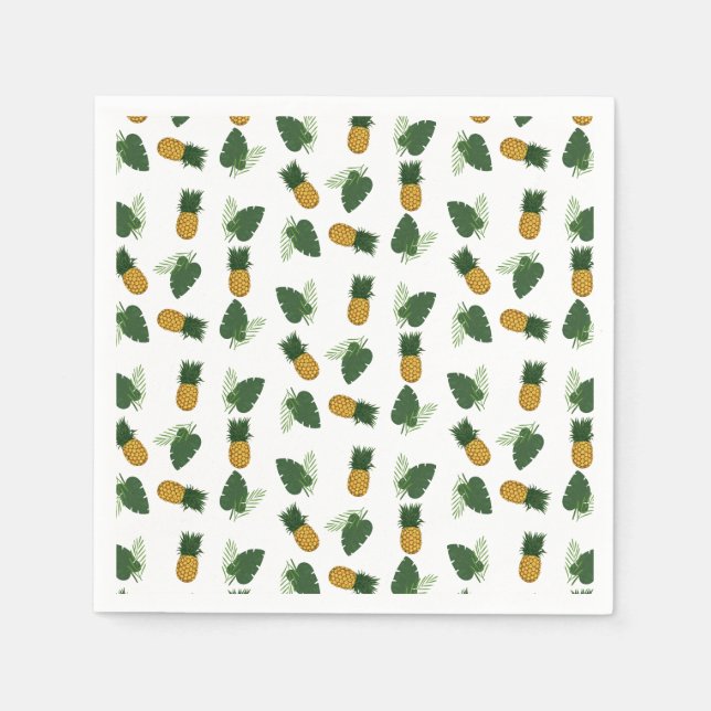 Serviette En Papier Feuilles D'Ananas Et De Palmiers (Devant)