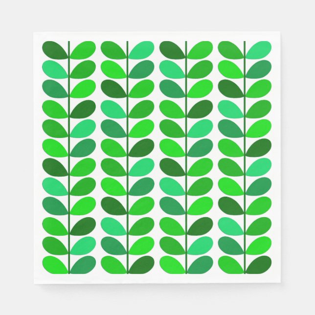 Serviette En Papier Feuilles danois du milieu du siècle, Emerald et Li (Devant)