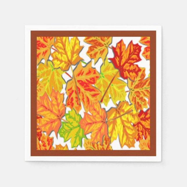 SERVIETTE EN PAPIER FEUILLES D'AUTOMNE (Devant)