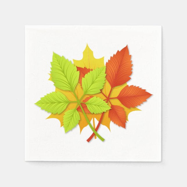 Serviette En Papier Feuilles d'automne (Devant)