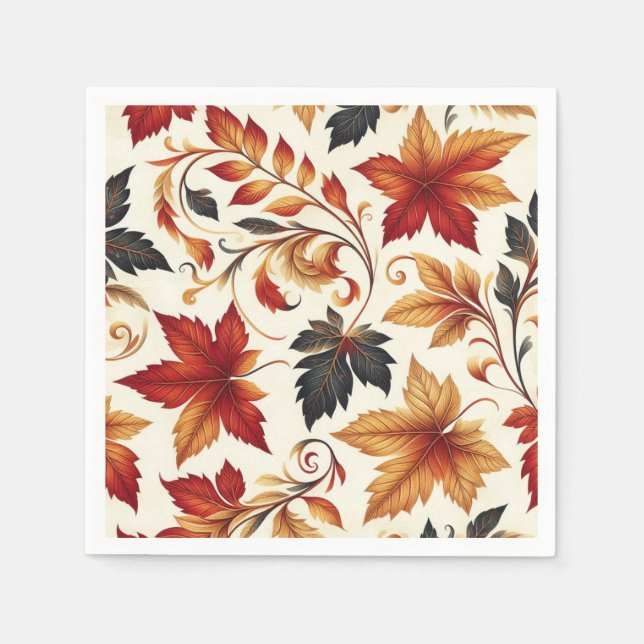 Serviette En Papier Feuilles d'Automne (Devant)