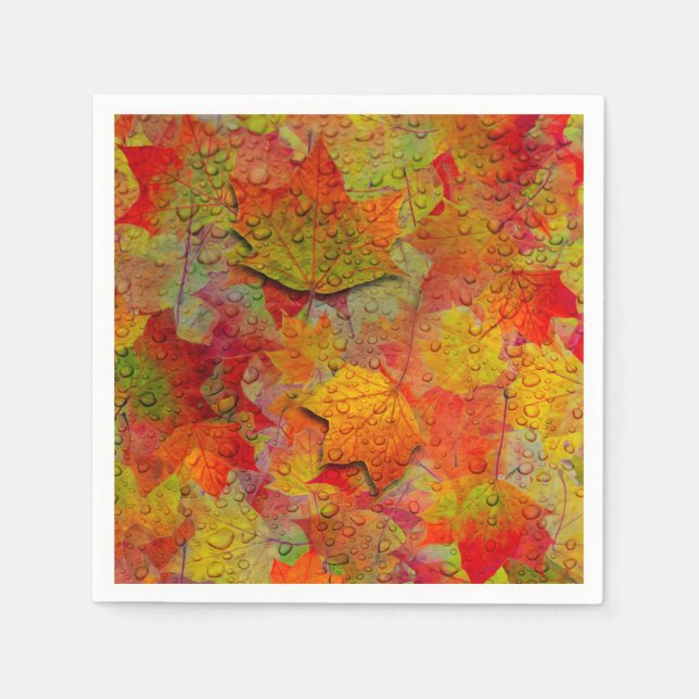 Serviette En Papier Feuilles d'automne (Devant)