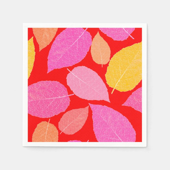 Serviette En Papier Feuilles d'automne. (Devant)