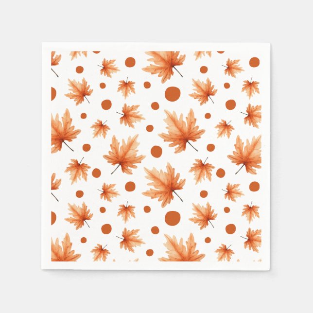 Serviette En Papier Feuilles d'automne aquarelle Feuillage d'automne A (Devant)