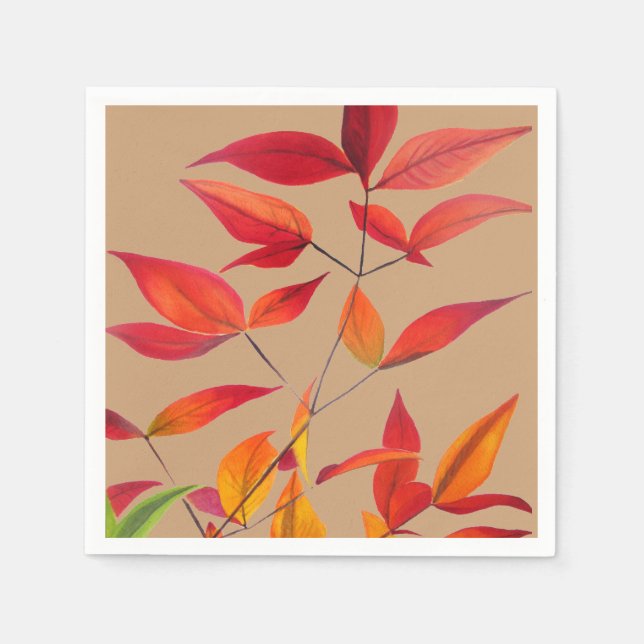 Serviette En Papier Feuilles d'automne automne art maison (Devant)