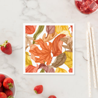 Serviette En Papier Feuilles d'automne Couleur automnale Botanique sai