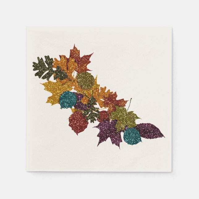 Serviette En Papier Feuilles d'automne de la Glitterie (Devant)