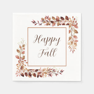 Serviette En Papier Feuilles d'automne encadrent avec un texte personn
