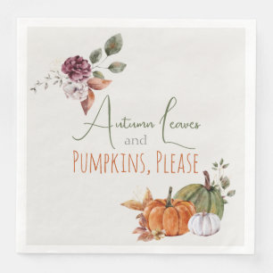 Serviette En Papier Feuilles d'automne et Citrouilles S'il vous plaît 