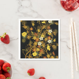 Serviette En Papier Feuilles d'automne japonaises Antique botanique