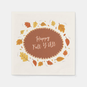 Serviette En Papier Feuilles d'automne Joyeux Thanksgiving d'amis