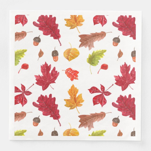 Serviette En Papier Feuilles d'automne motif (Devant)