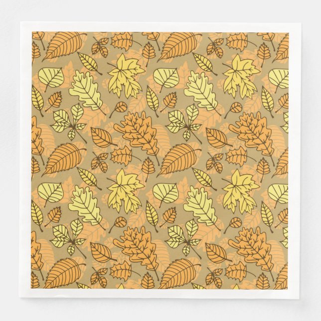 Serviette En Papier Feuilles d'automne motif (Devant)