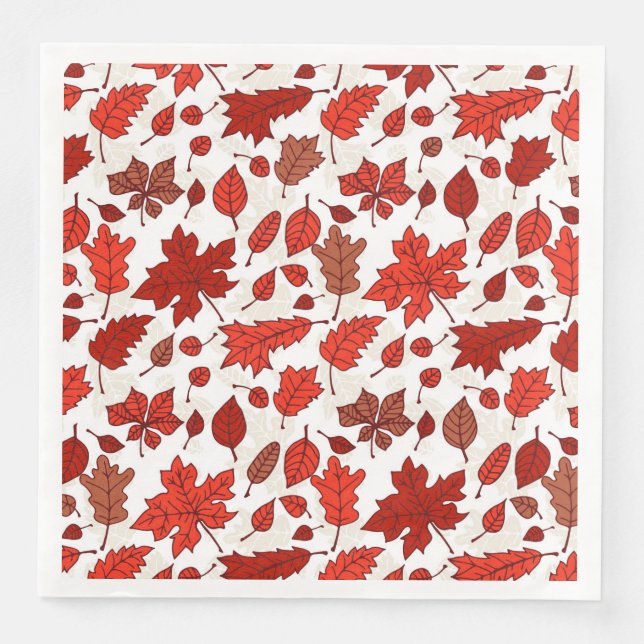 Serviette En Papier Feuilles d'automne motif (Devant)