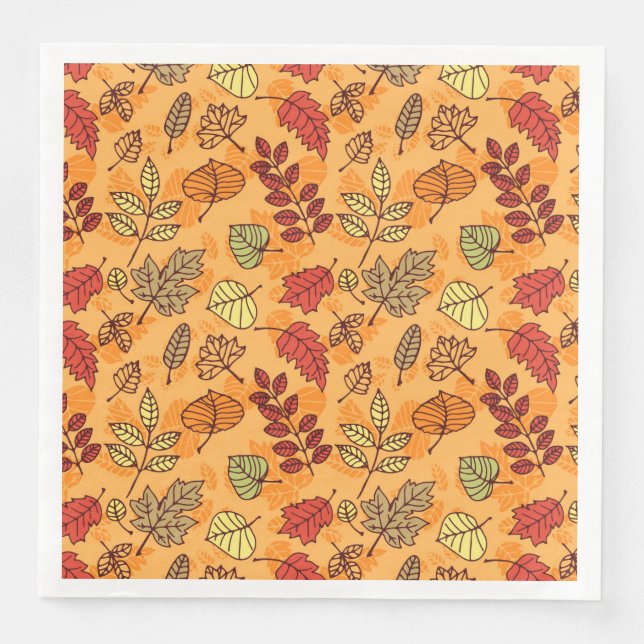Serviette En Papier Feuilles d'automne motif (Devant)