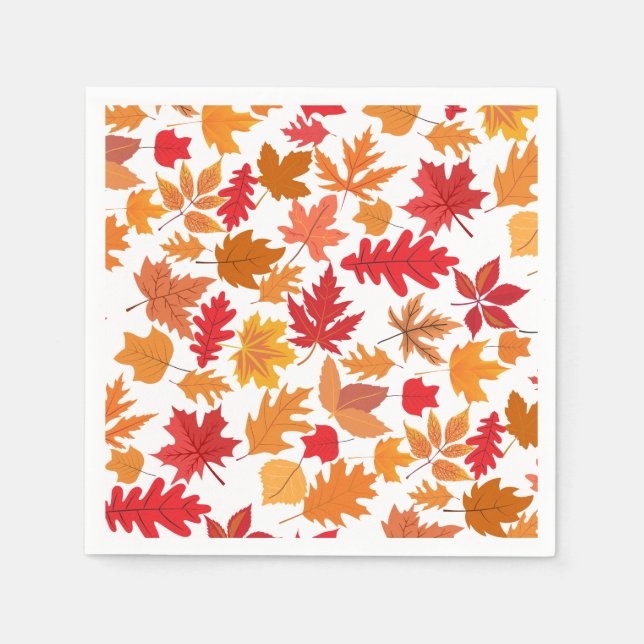 Serviette En Papier Feuilles d'automne motif 02 (Devant)