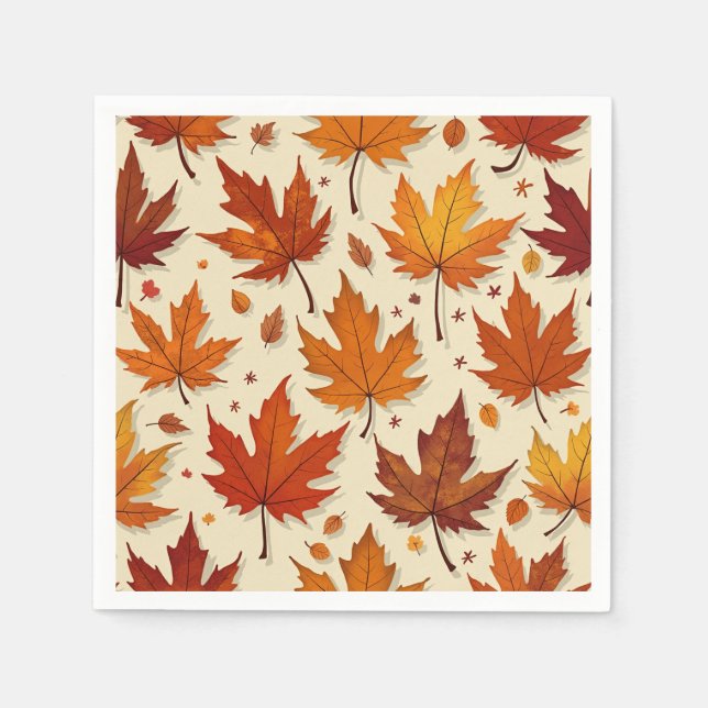 Serviette En Papier Feuilles d'automne Papier Napkin (Devant)