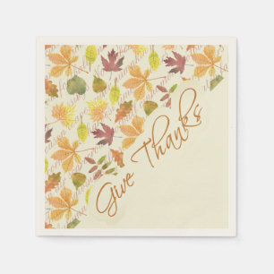 Serviette En Papier Feuilles d'automne Rendez grâce