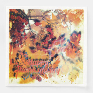Serviette En Papier Feuilles d'automne tombantes
