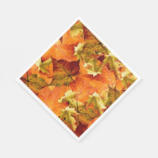 Serviette En Papier Feuilles d'automne tombées (Coin)