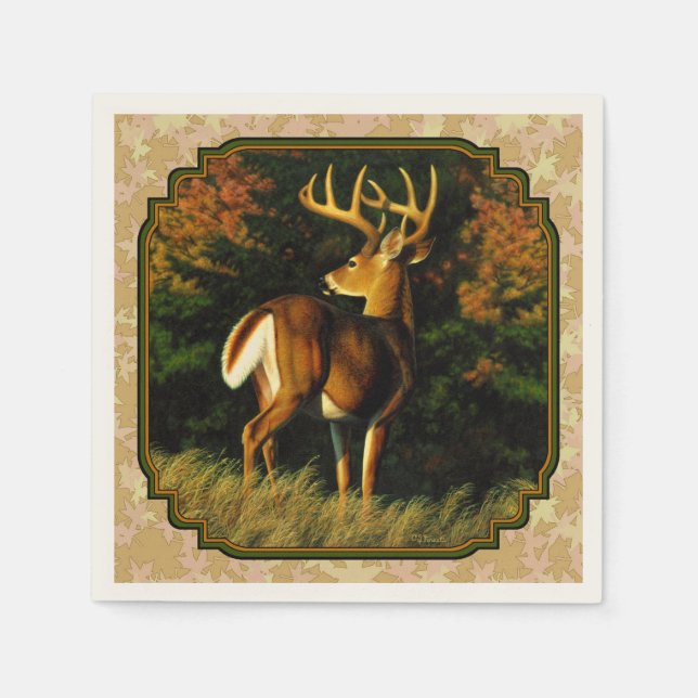 Serviette En Papier Feuilles d'automne Whitetail Buck (Devant)
