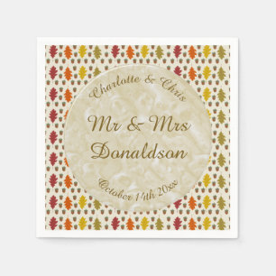 Serviette En Papier Feuilles de chêne et Acorns Automne Mariage d'auto