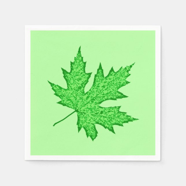 Serviette En Papier Feuilles de chêne - nuances de vert (Devant)