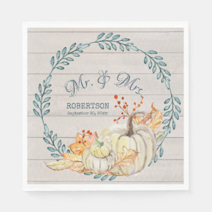 Serviette En Papier Feuilles de chute de ferme rustique dans Fête des 