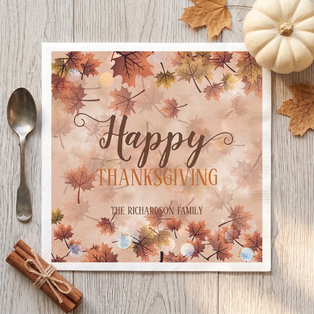 Serviette En Papier Feuilles de érable d'automne à l'aquarelle pour la (Créateur téléchargé)