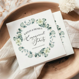 Serviette En Papier Feuilles de eucalyptus vertes Fête d'engagement bo