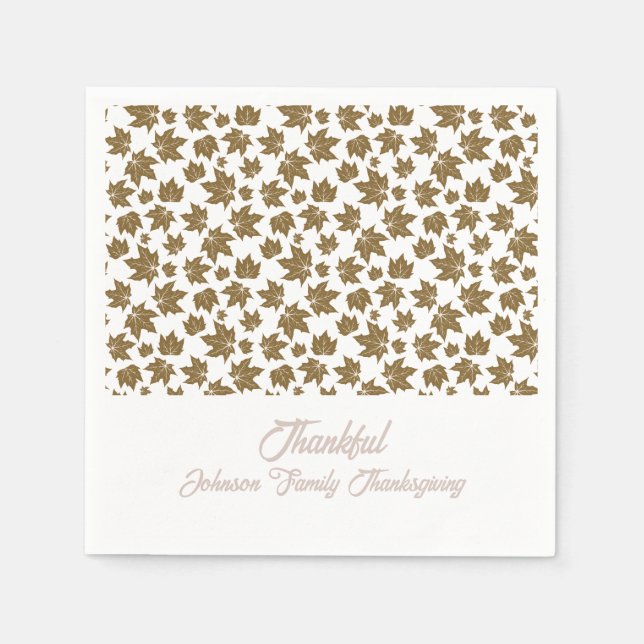 Serviette En Papier Feuilles de l'érable Thanksgiving Brunch Dîner (Devant)